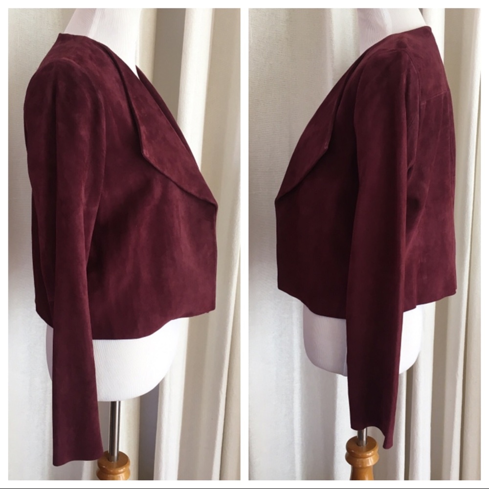 Kate Spade Burgundy Suede Jacket Medium New! - Picture 6 of 8